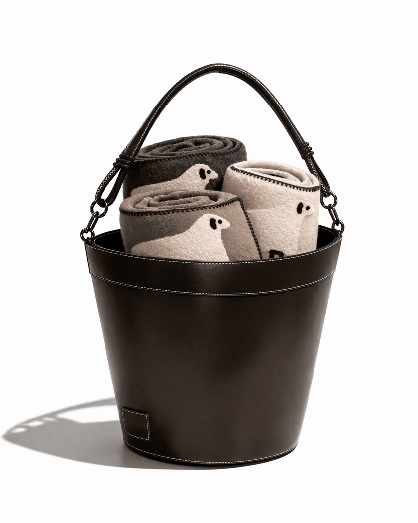 MOREAU LEATHER BIN WITH HANDLE ESPRESSO