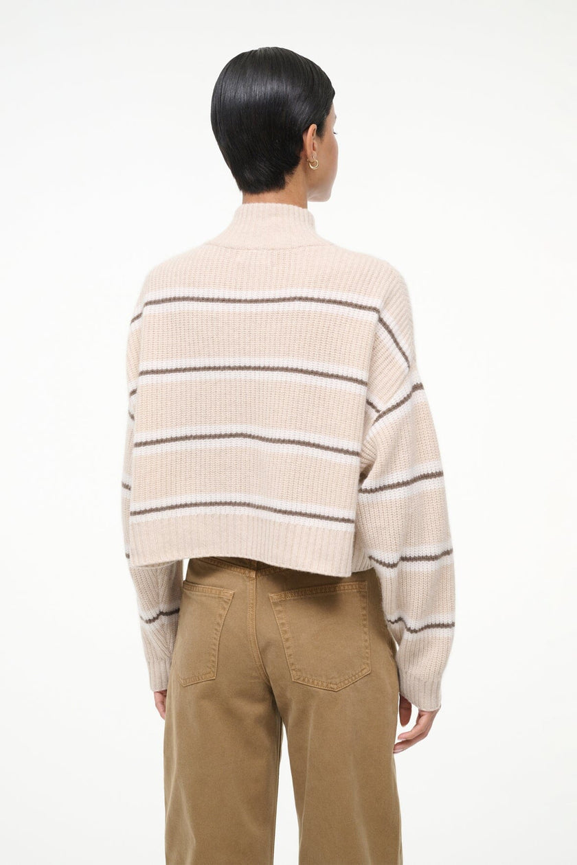 CASHMERE CROPPED HAMPTON SWEATER WHISPER STRIPE - Image 4