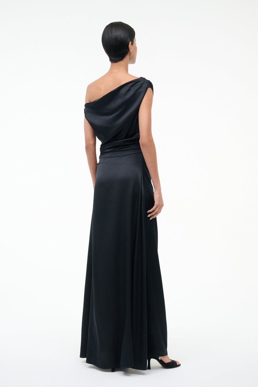 MAXI PHARE SILK DRESS BLACK - Image 3