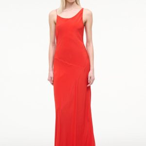 TOLUCA SILK DRESS RED ROSE