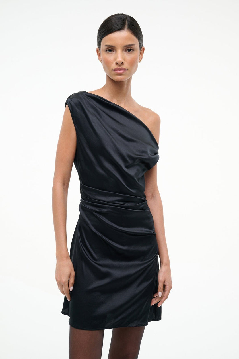 MINI PHARE SILK DRESS BLACK - Image 4
