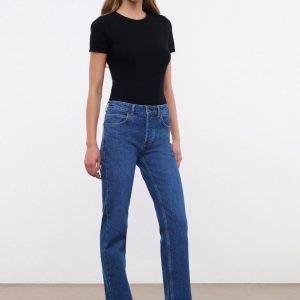 TEDDY STRAIGHT JEAN STONE BLUE STRETCH