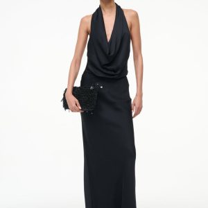POPPI SILK DRESS  BLACK
