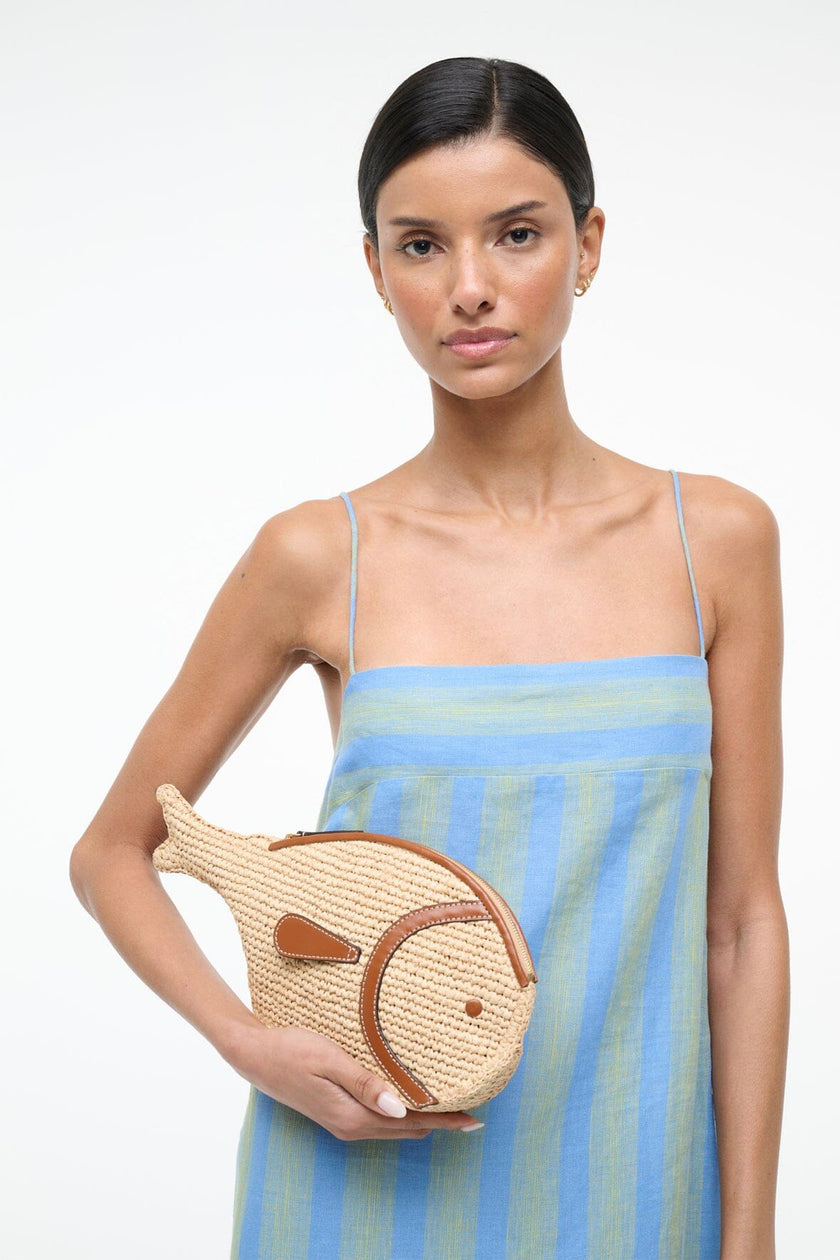 PESCE RAFFIA CLUTCH NATURAL TAN - Image 6