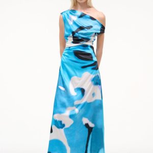 PHARE SILK DRESS  BLUE HAZE
