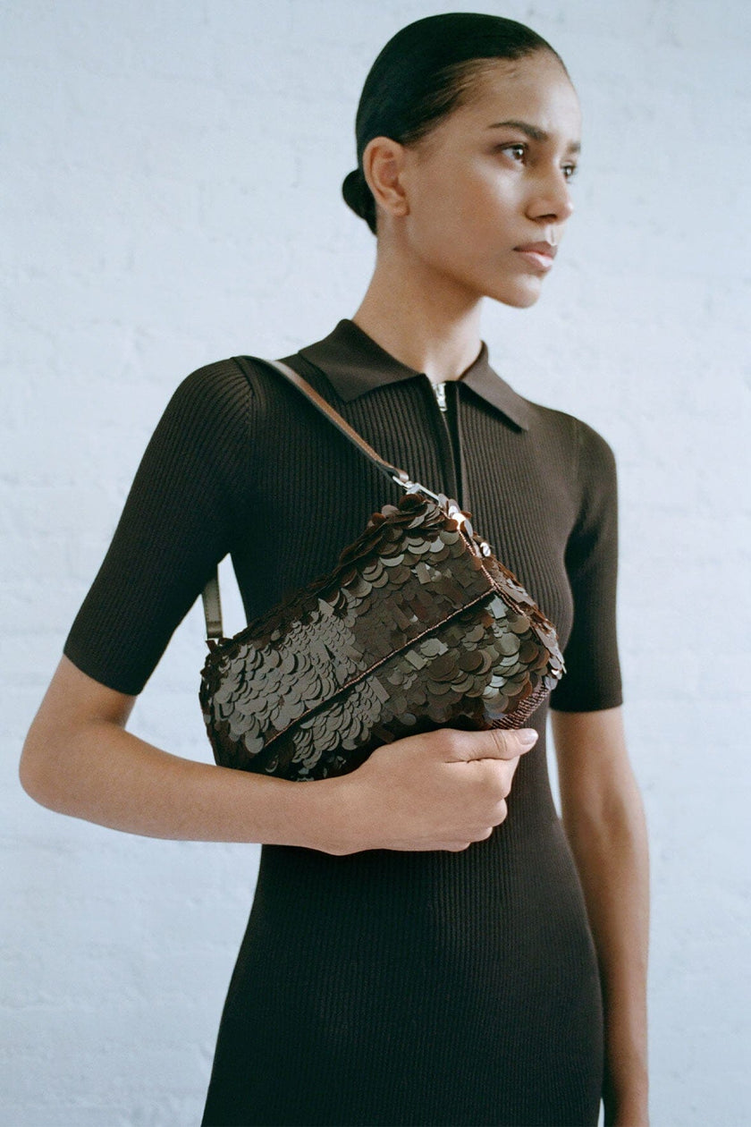 TIMMY SHOULDER BAG CACAO SEQUINS - Image 5