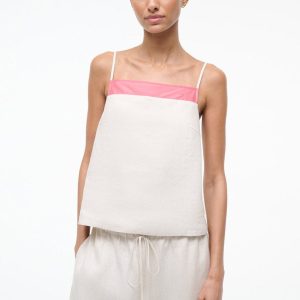 MAISIE LINEN TOP BLUSH CANYON