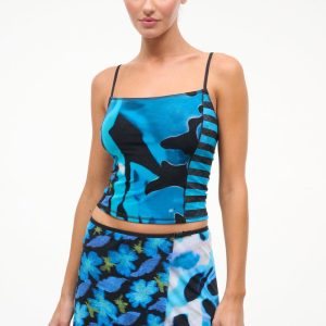 CLEO MESH TANKINI TOP BLUE HAZE MULTI