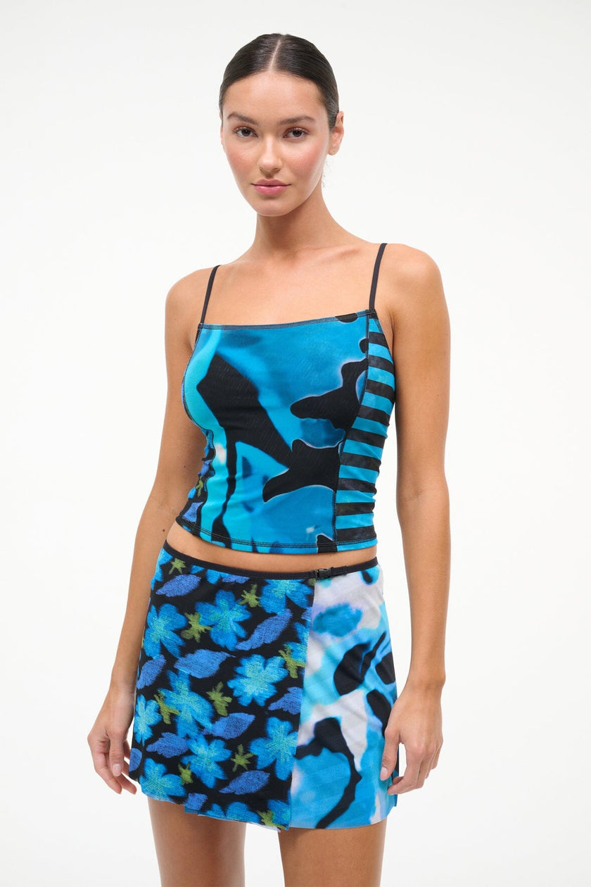 CLEO MESH TANKINI TOP  BLUE HAZE MULTI