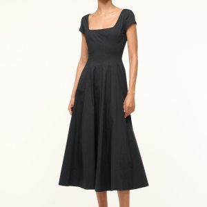 SHORT SLEEVE WELLS DRESS BLACK