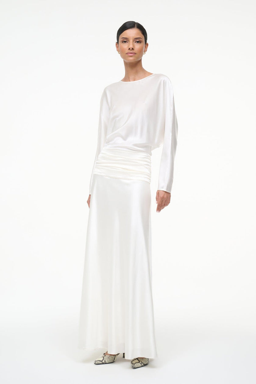 FREDA SILK DRESS IVORY