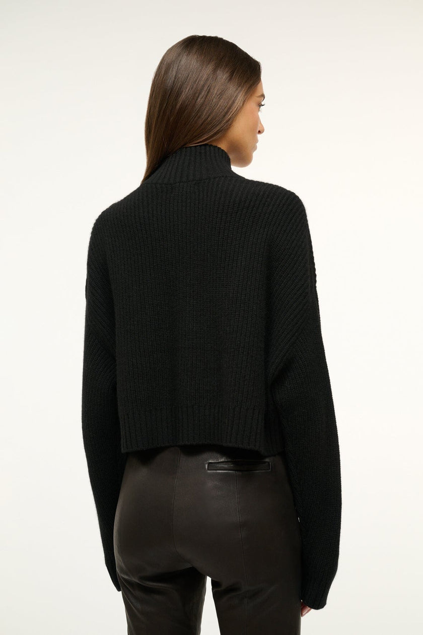 CASHMERE CROPPED HAMPTON SWEATER BLACK - Image 3