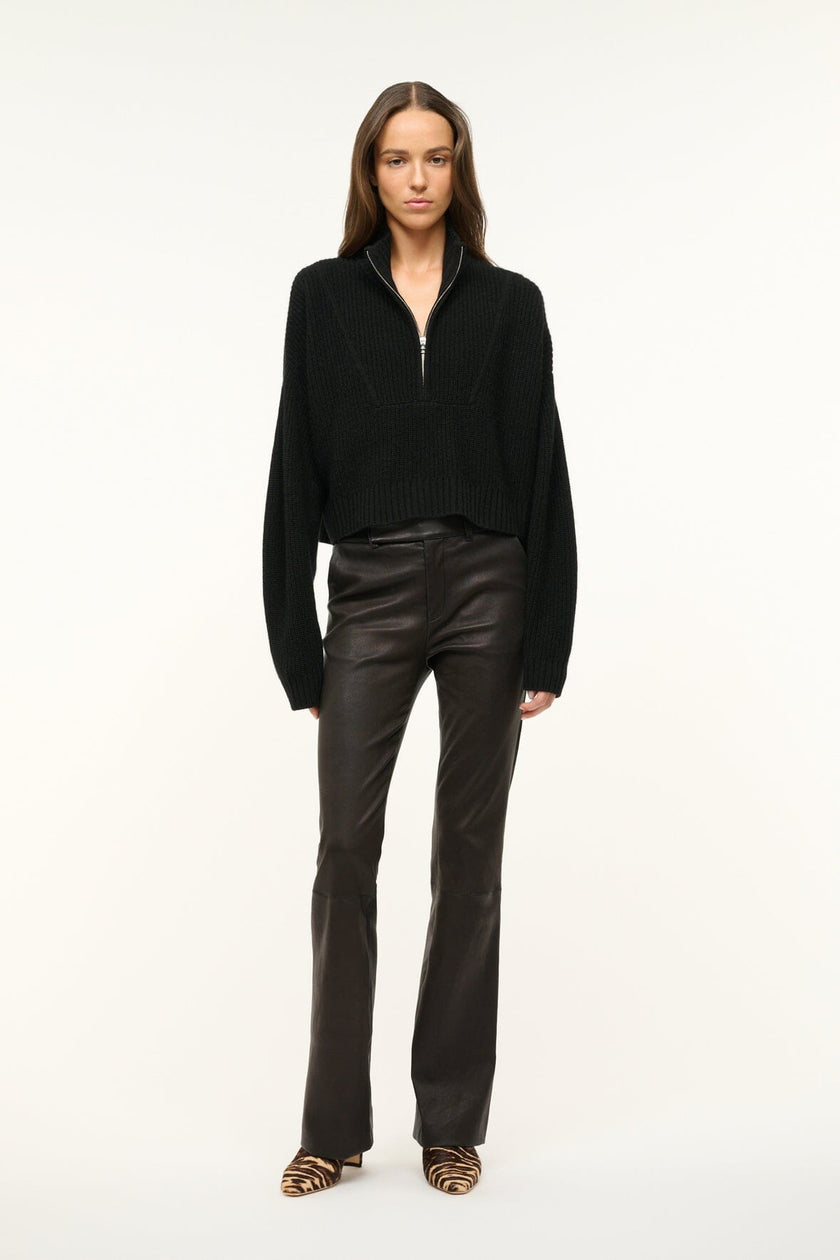 CASHMERE CROPPED HAMPTON SWEATER BLACK - Image 2