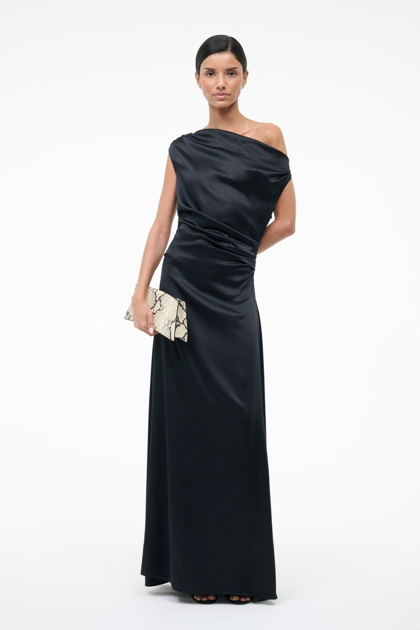 MAXI PHARE SILK DRESS BLACK - Image 5