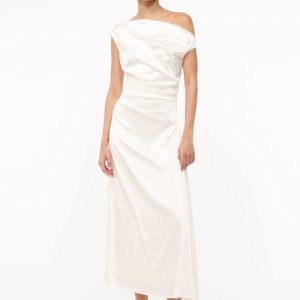 PHARE SILK DRESS  IVORY