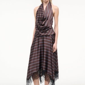 ELIRA SILK DRESS REDONDO STRIPE