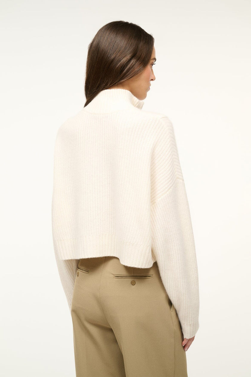 CASHMERE CROPPED HAMPTON SWEATER IVORY - Image 3