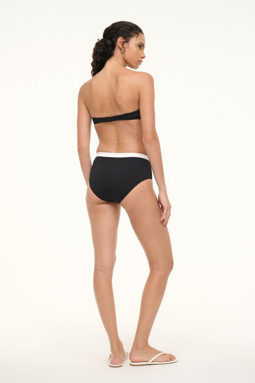 DEVON HIGH RISE BIKINI BOTTOM BLACK WHITE - Image 2