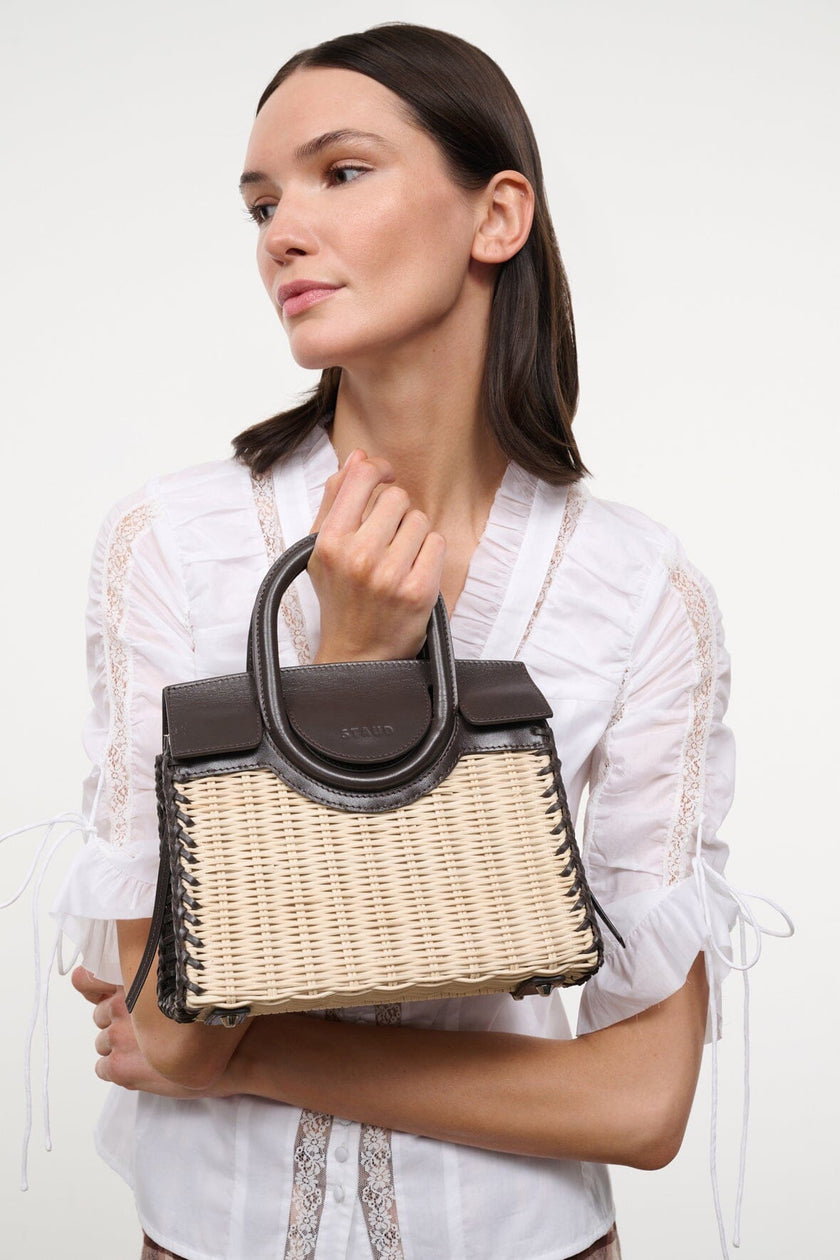 MAUDE MINI WICKER CARRYALL NATURAL ESPRESSO - Image 8