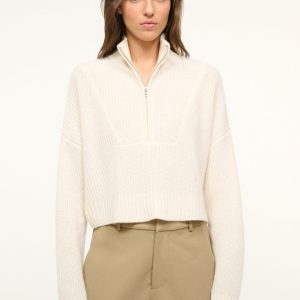 CASHMERE CROPPED HAMPTON SWEATER IVORY