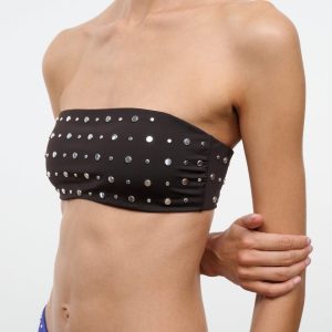 SARA BIKINI TOP  ESPRESSO STUDS