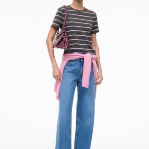 WEEKEND CREW TEE PINE STRIPE