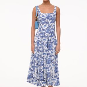 WELLS DRESS BLUE TOILE