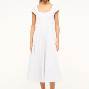SHORT SLEEVE WELLS DRESS WHITE