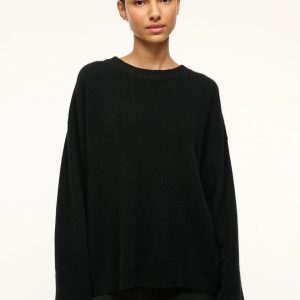 SERRANO CASHMERE RELAXED CREW BLACK