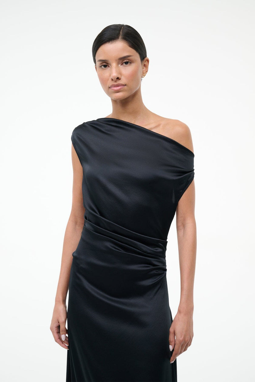 MAXI PHARE SILK DRESS BLACK - Image 4