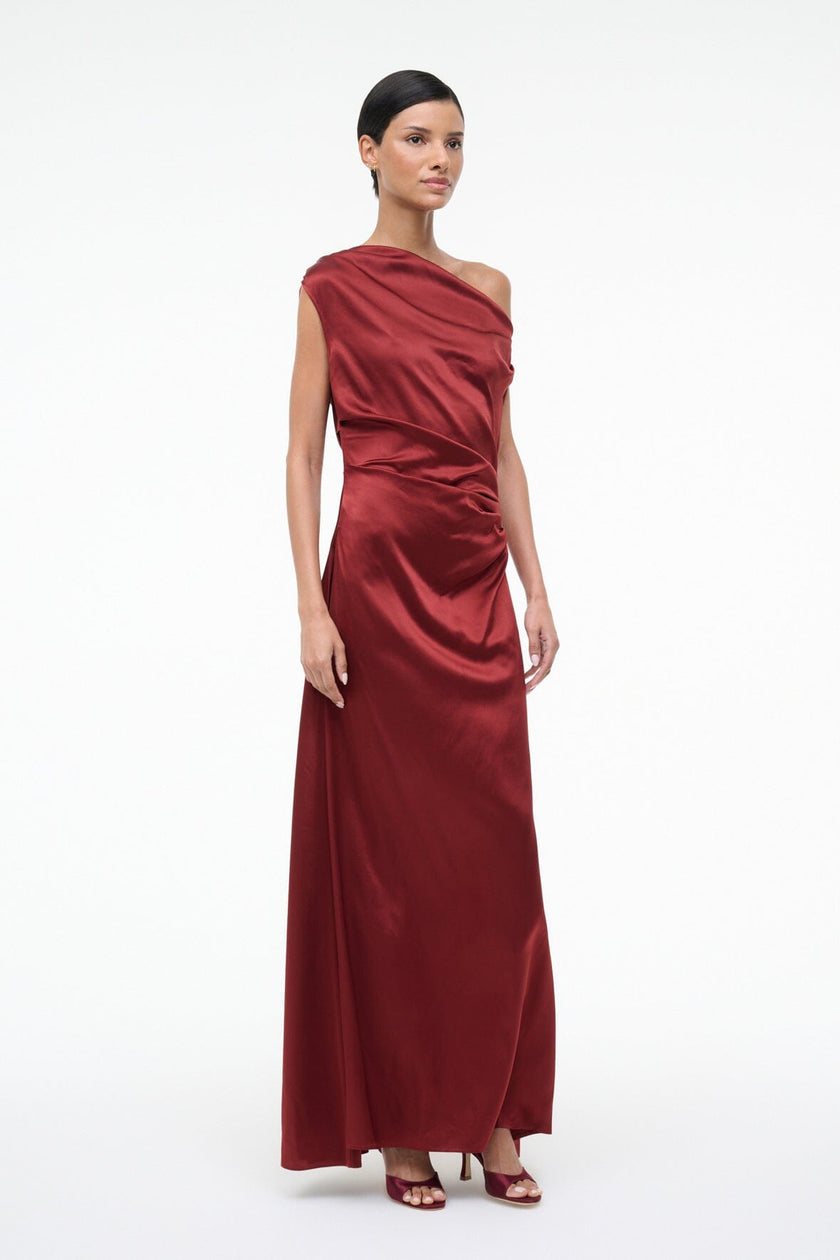 MAXI PHARE SILK DRESS SANGRIA - Image 2