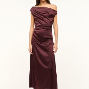 PHARE SILK DRESS MERLOT