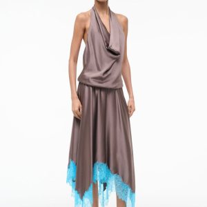 ELIRA SILK DRESS MINK POOL