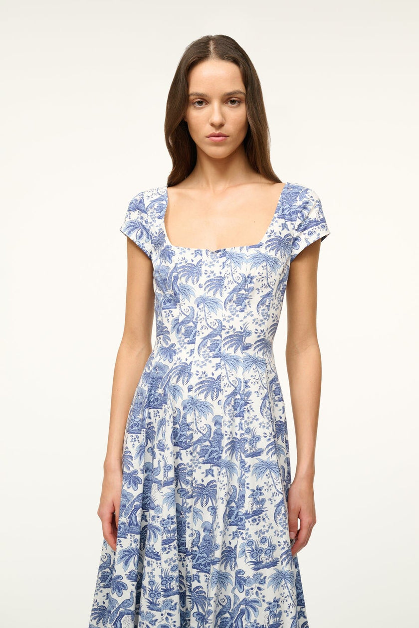 SHORT SLEEVE WELLS DRESS BLUE TOILE - Image 2