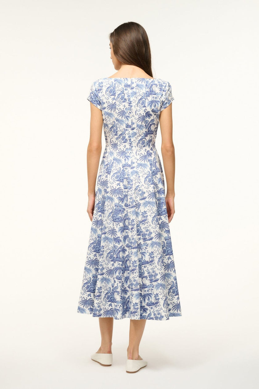 SHORT SLEEVE WELLS DRESS BLUE TOILE - Image 4