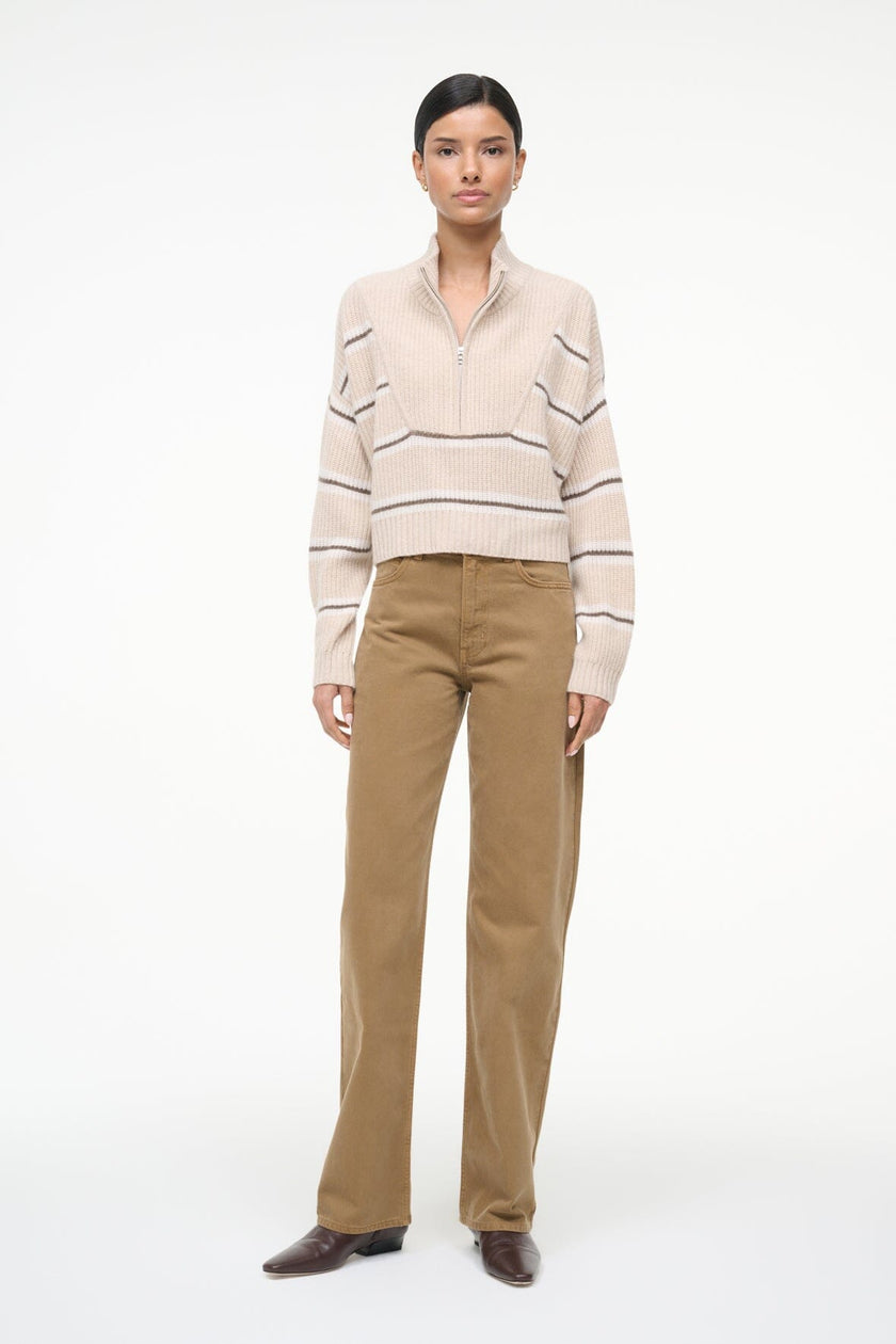 CASHMERE CROPPED HAMPTON SWEATER WHISPER STRIPE - Image 5