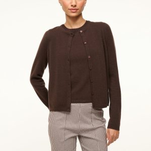 MIDNIGHT CASHMERE CARDIGAN DARK CHOCOLATE