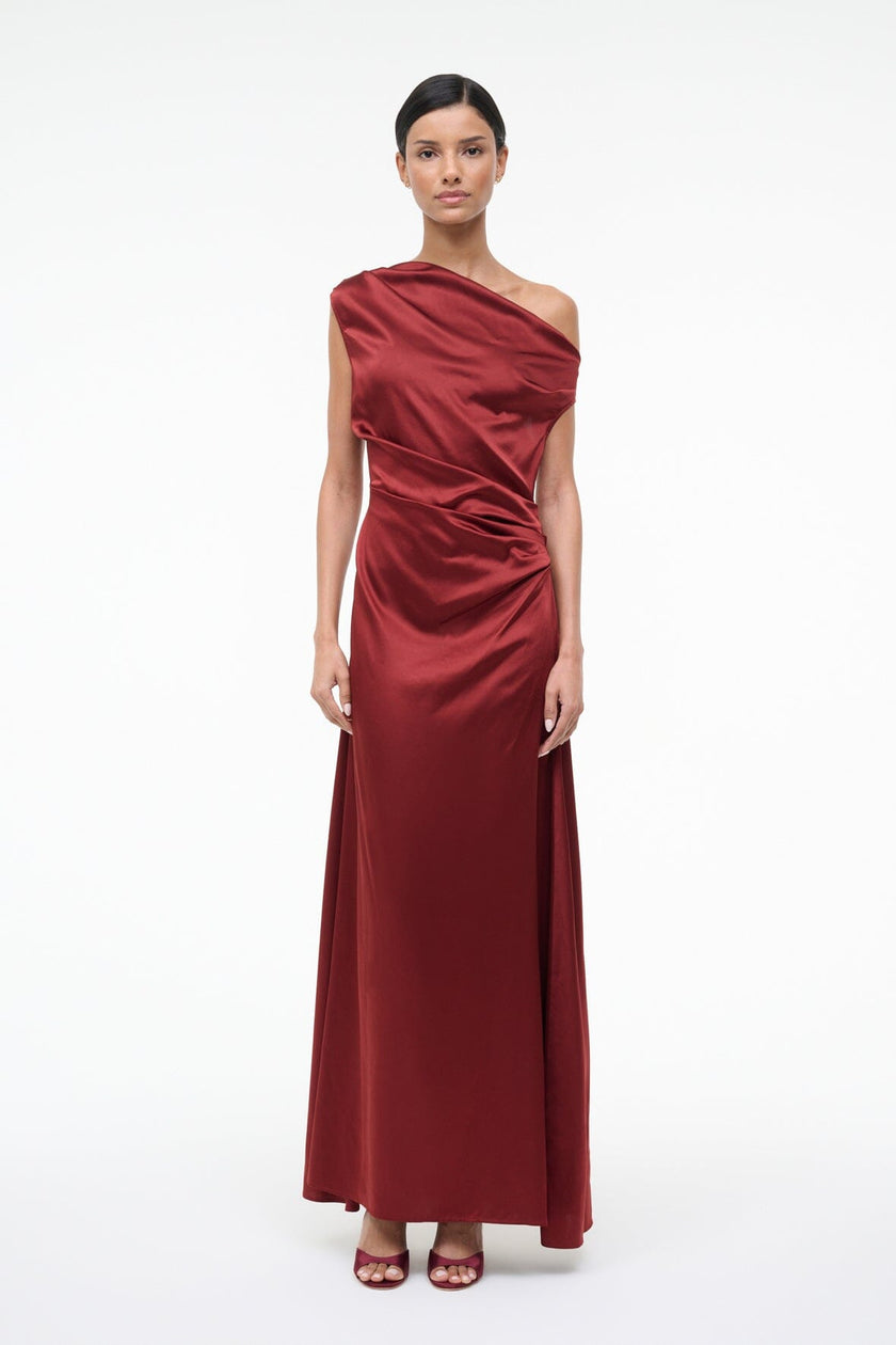 MAXI PHARE SILK DRESS SANGRIA - Image 5