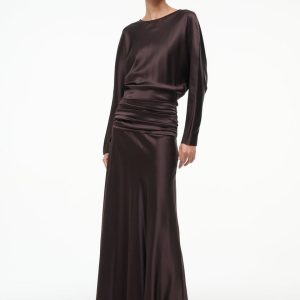 FREDA SILK DRESS  EARTH