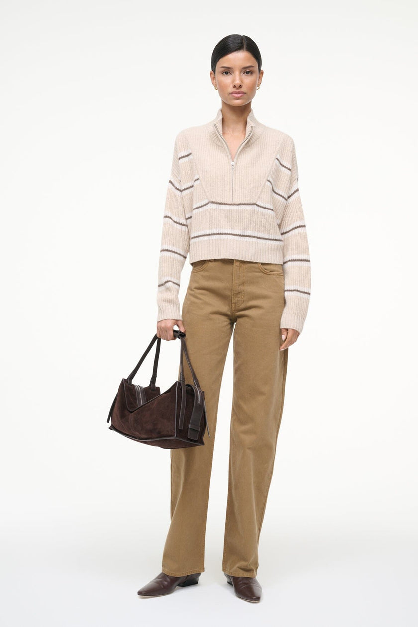 CASHMERE CROPPED HAMPTON SWEATER WHISPER STRIPE - Image 2