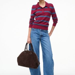 GEMMA CASHMERE SWEATER CRIMSON STRIPE