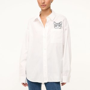 CUSTOM STAUD x C.BONZ CLASSIC OVERSIZED SHIRT WHITE