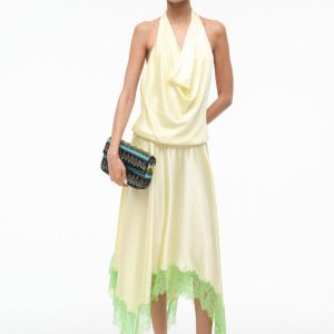 ELIRA SILK DRESS KEY LIME SPROUT
