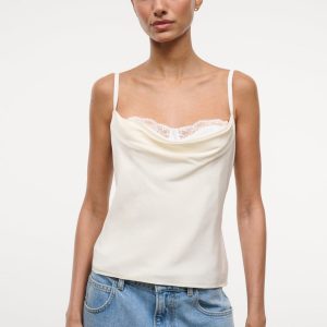 EVANGELINE TOP  IVORY SILK