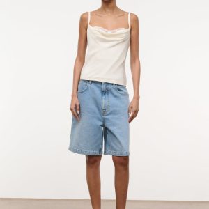 EVANGELINE SILK TOP IVORY