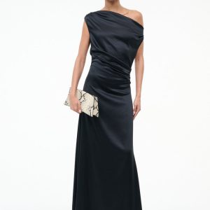 MAXI PHARE SILK DRESS BLACK