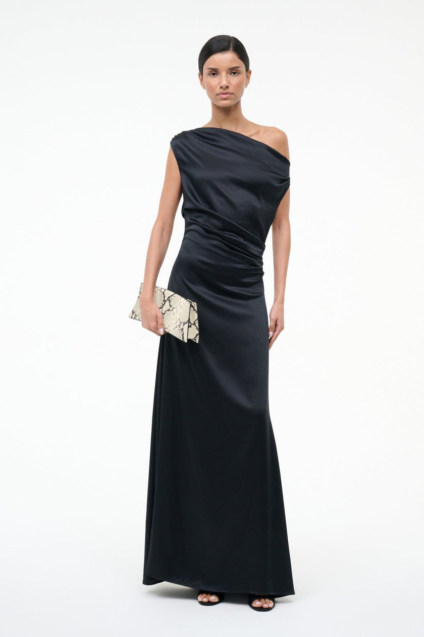 MAXI PHARE SILK DRESS BLACK