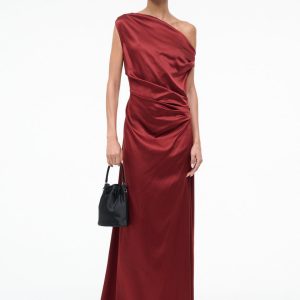 MAXI PHARE SILK DRESS SANGRIA