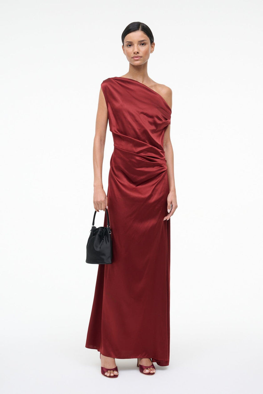 MAXI PHARE SILK DRESS SANGRIA