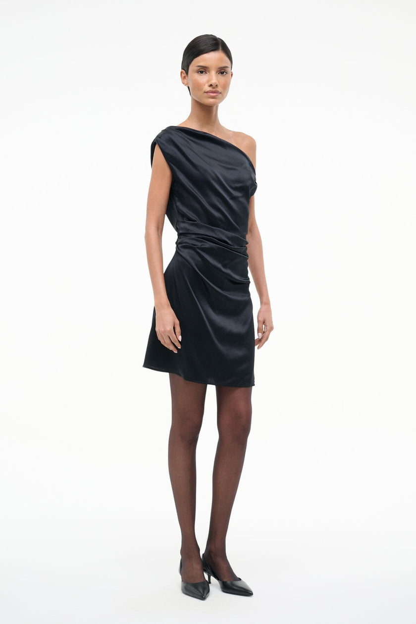 MINI PHARE SILK DRESS BLACK - Image 2